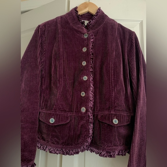 Witchy/ Gilmore girls vibes J.Jill  boho purple ruffle blazer - Picture 1 of 9